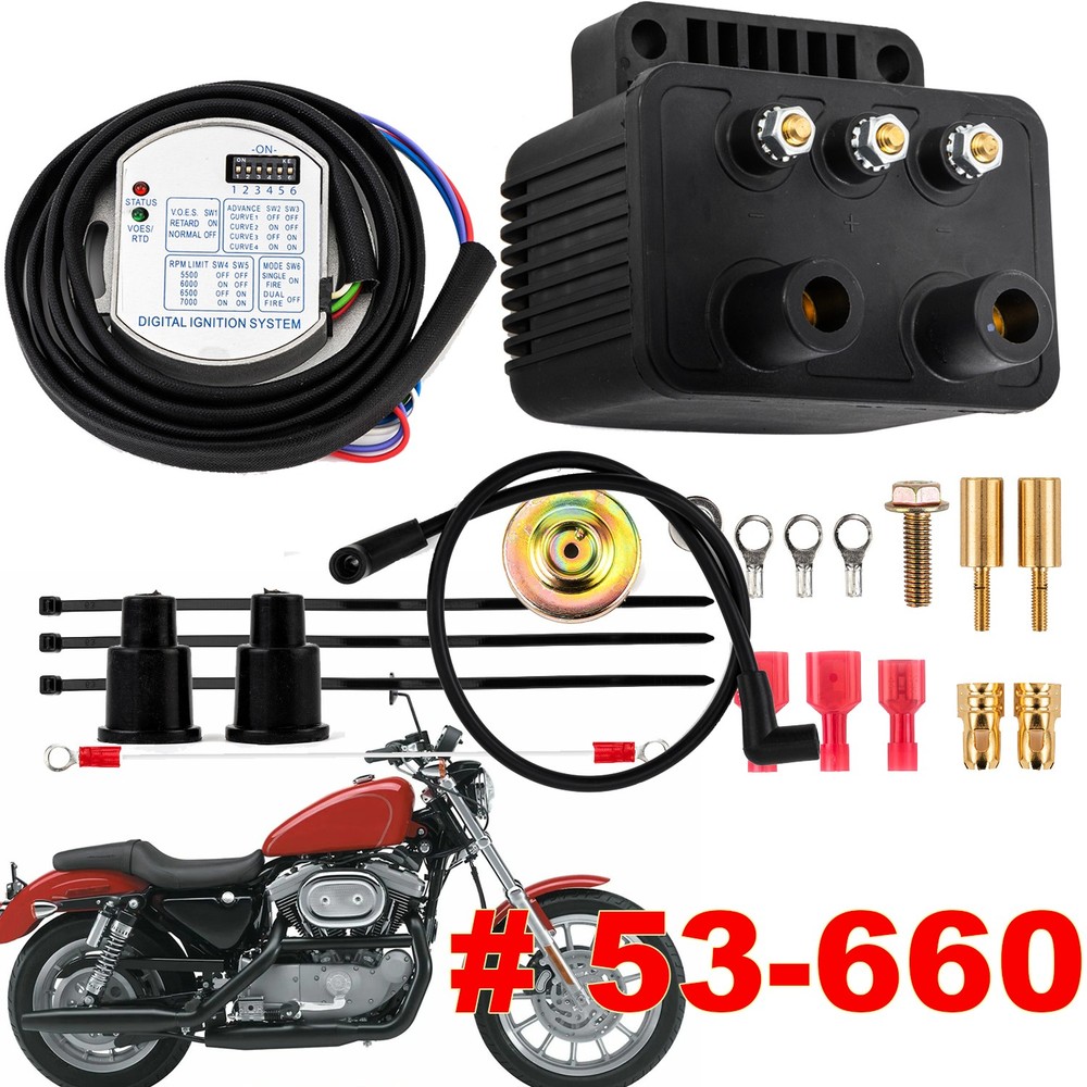Single Fire Programmable Ignition Coil Kit 53-660 For Evo Big XL 1970-2003