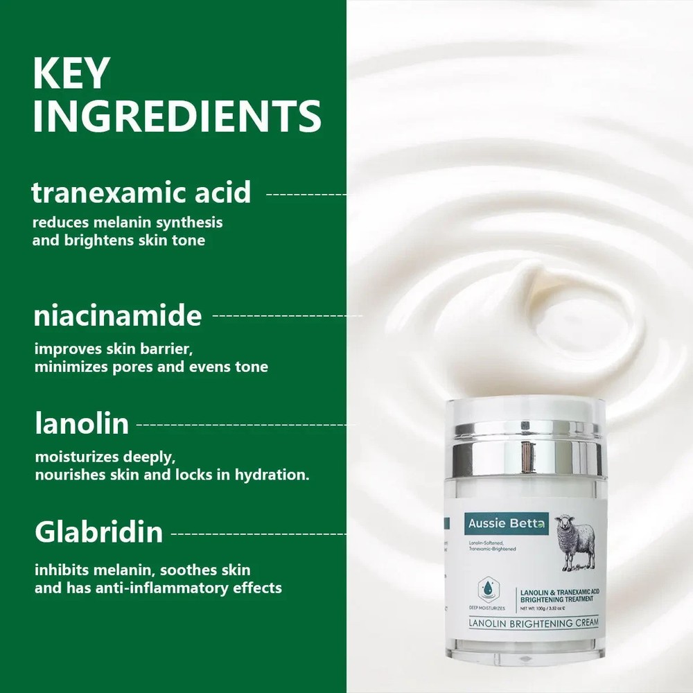 Aussie Betta Lanolin & Tranexamic Acid Brightening Cream