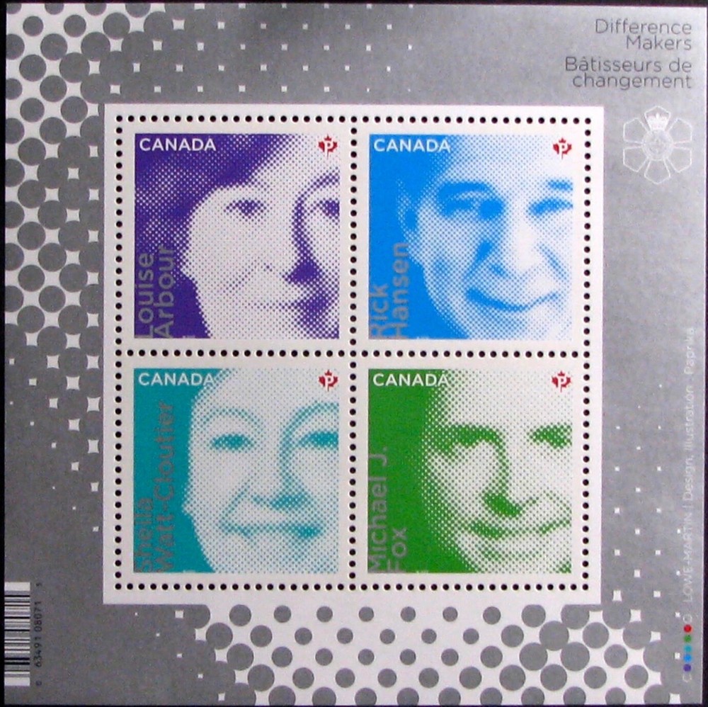 2012 CANADA #2549: VF MNH - 'Difference Makers' - Souvenir Sheet of 4