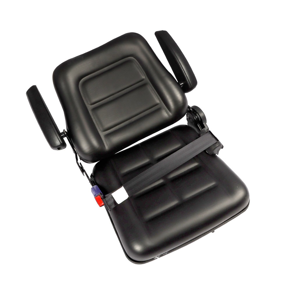 Universal Tractor Seat For Forklift Excavator Skid Loader w/ Armrest+ Safty Belt