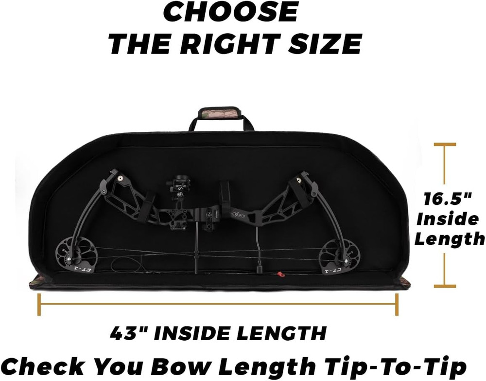 Durable Archery Soft Bow Case with Arrow Pocket & Backpack Straps