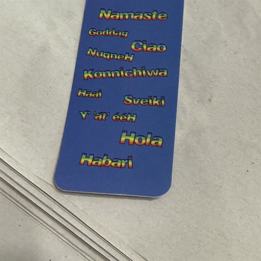 Scholastic Bookmark Say Hello in 20 Languages Blue