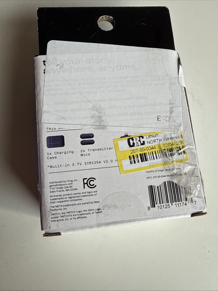 NORTH Wireless Microphone with Charger (USB-C) NEW Open Box