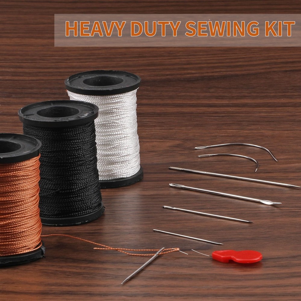 Heavy Duty Nylon Upholstery Sewing Kit Includes 3 Rolls Thread 73.5yd Each
