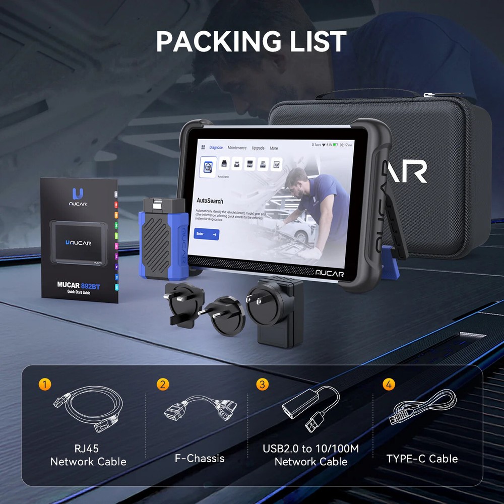 MUCAR 892BT TPMS Program Diagnostic Tool AI Assist Scanner ECU Coding 34+Service