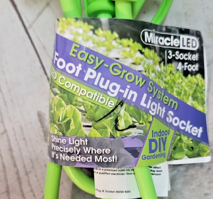 NEW ~ Miracle LED ~ Set of 2 ~ 3-Socket 4 Ft LED - Ready String Lighting ~ Green