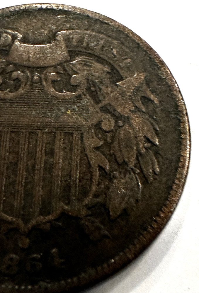 1864 two cent piece large motto LME