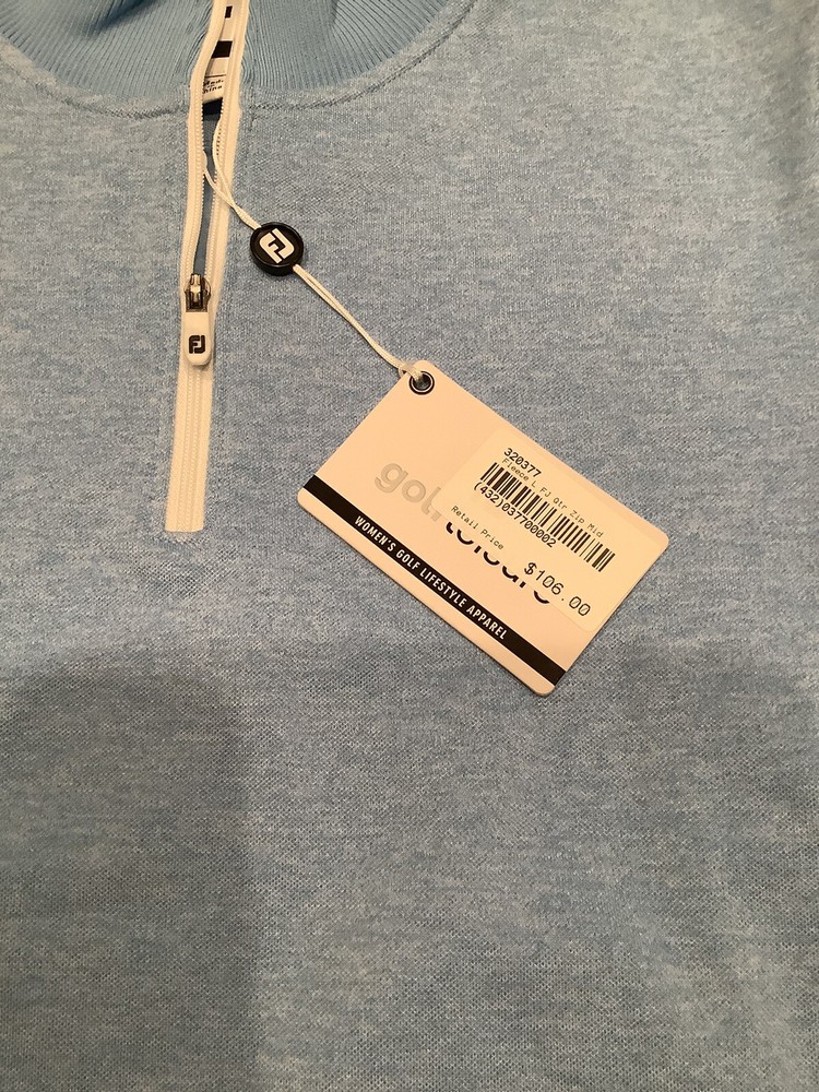Womans Footjoy Size Medium Half Zip THE CLIFFS LOGO nwt Blue