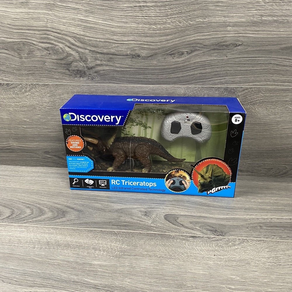 Discovery RC Triceratops Remote Control Motorized Dinosaur Roars LED Tech