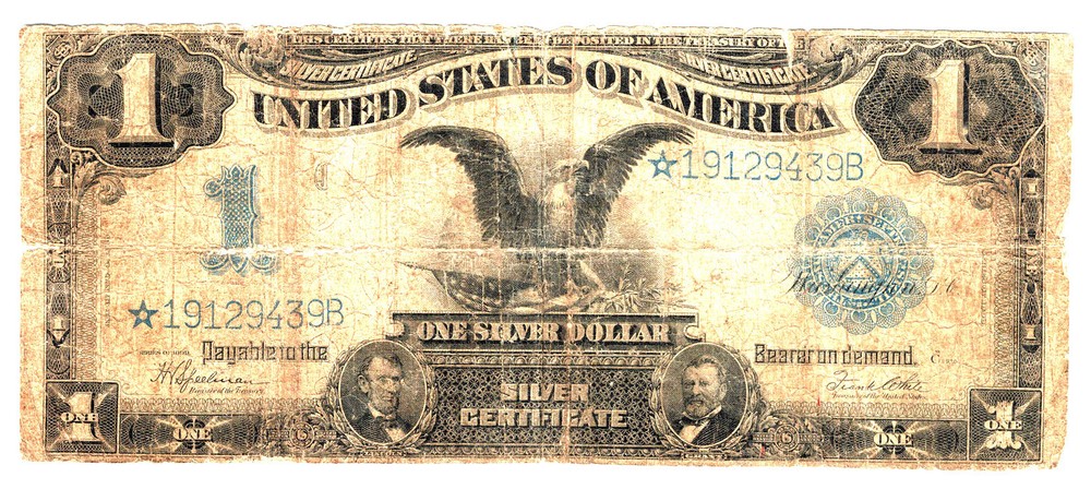 1899 $1 SILVER CERTIFICATE STAR BLACK EAGLE NOTE, MUST LOOK