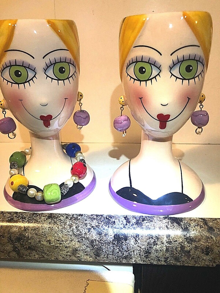 Bab's Head Vase & Woman Face Modern ceramic version