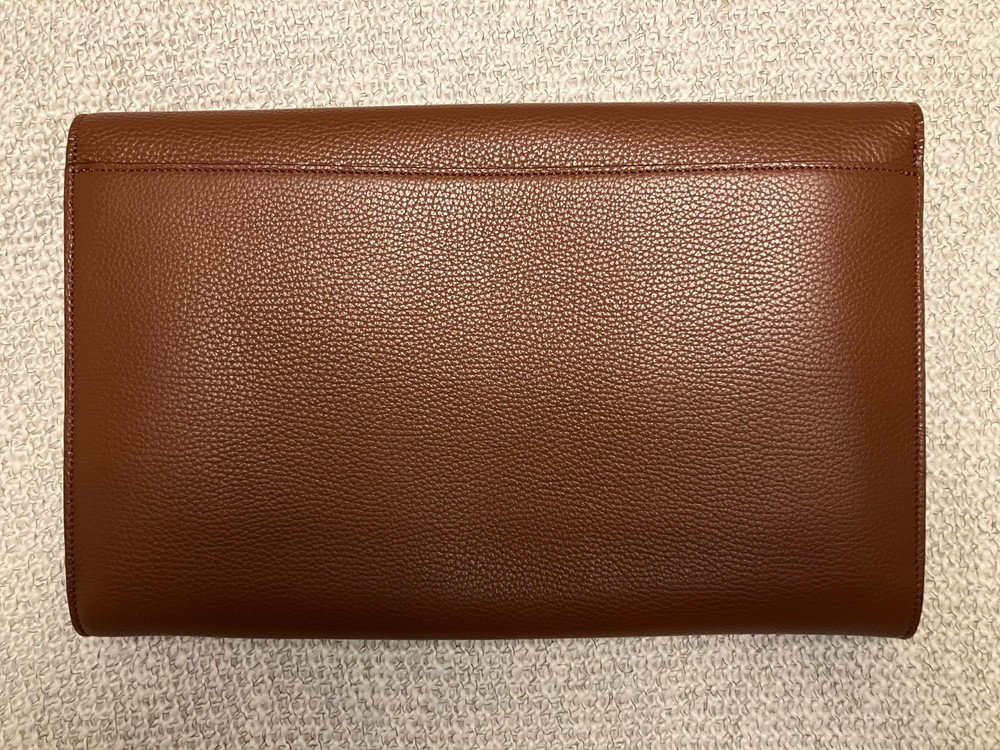 LUCRIN Geneva brown leather document pouch