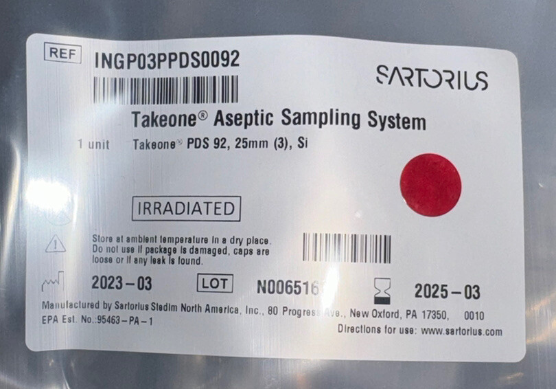 5 x Sartorius Takeone Aseptic Sampling Device INGP03PPDS0092