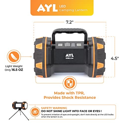 LED Camping Lantern Rechargeable, Camping Flashlight 8 Light Modes, 4800mAh