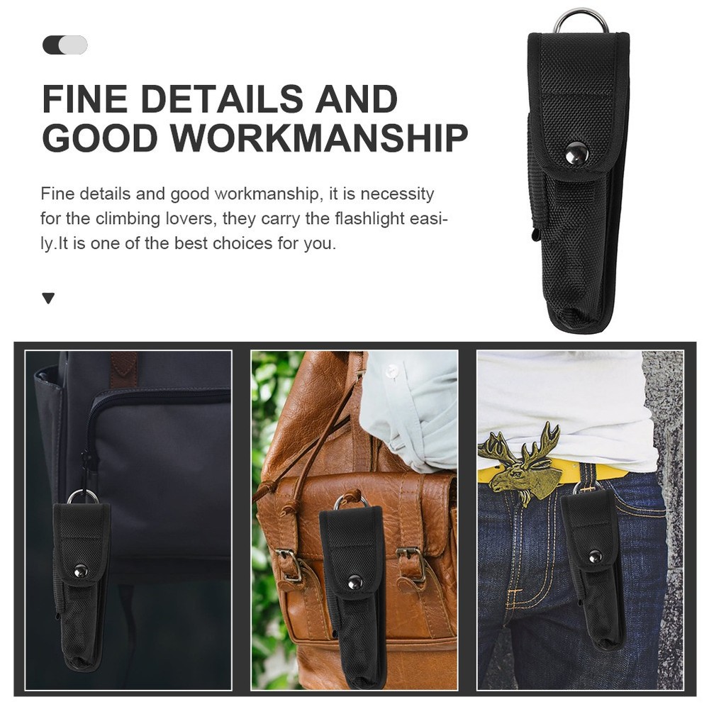 2 Pcs Flash Light Holder for Belt Nylon Flashlight Bag Portable Pouch