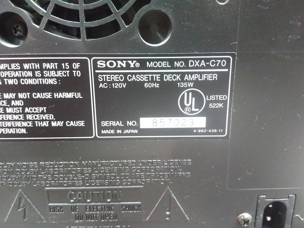 Defective Sony MHC-C70 CD Cassette Mini Hi-Fi Component System No Cable AS-IS