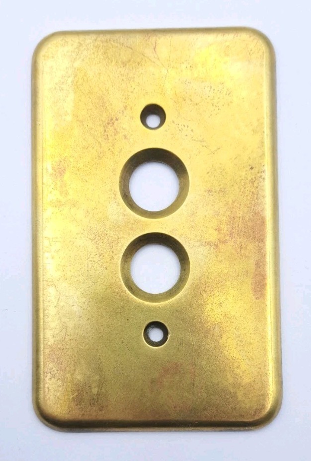 Vintage Push Button Light Switch Wall Plate Covers Rectangle Brass Hardware