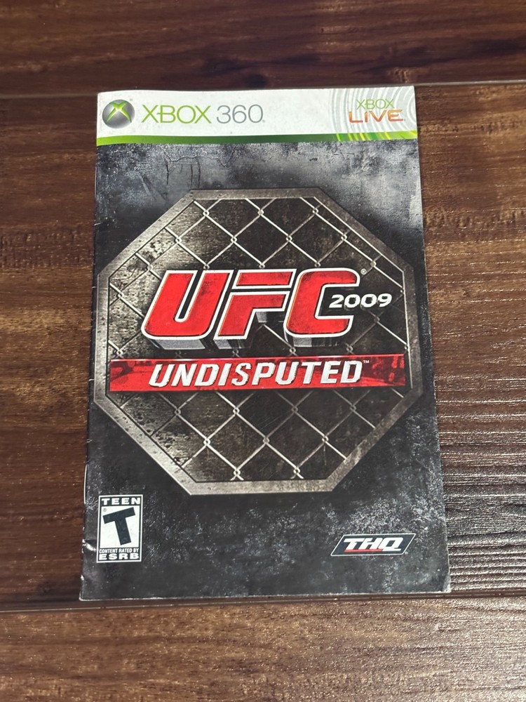 UFC 2009 Undisputed XBOX 360 Instruction Manual Only