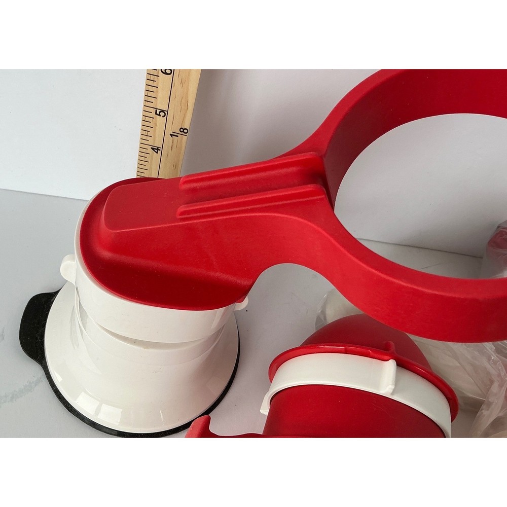 Tupperware FusionMaster Spiralizer & Press Master Juicer Set Red White NWT
