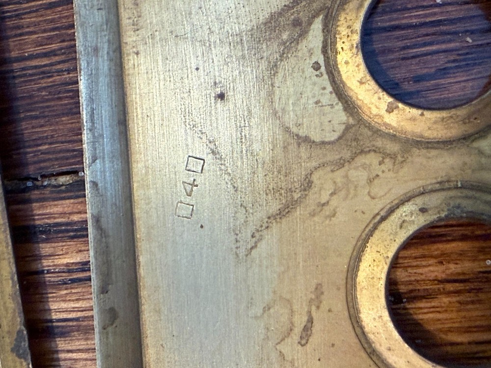 Vintage Brass Single Push Button Switch Plate #1