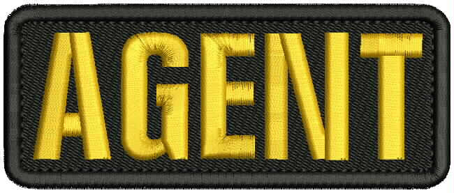 AGENT EMBROIDERY PATCH 2X5 VELCR@ ON BACK