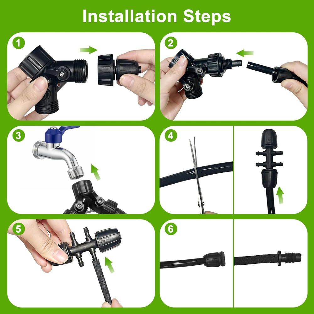 Upgraded 230FT Drip Irrigation System with 1/4" Soaker Hose -Weeping Technology