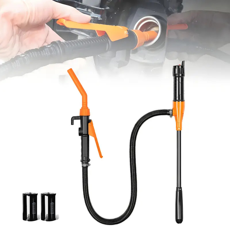 Powered Battery Quick Liquid Fuel Transfer Pump with Flow Control Nozzle 2.4GPM