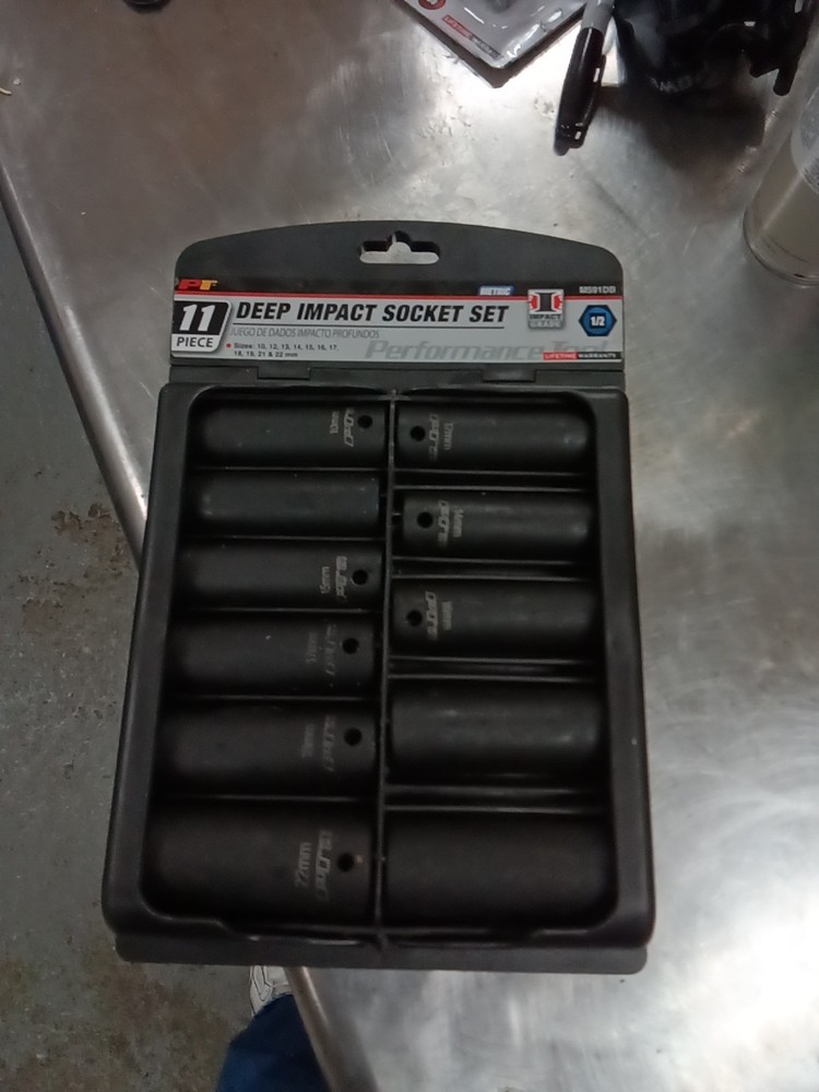 Performance Tool 11pc 1/2"  Deepwell Impact Socket Set   1075