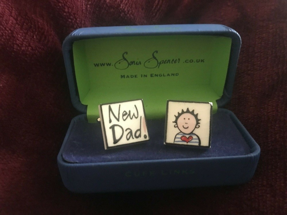 Cufflinks themed "New DAD" NIB