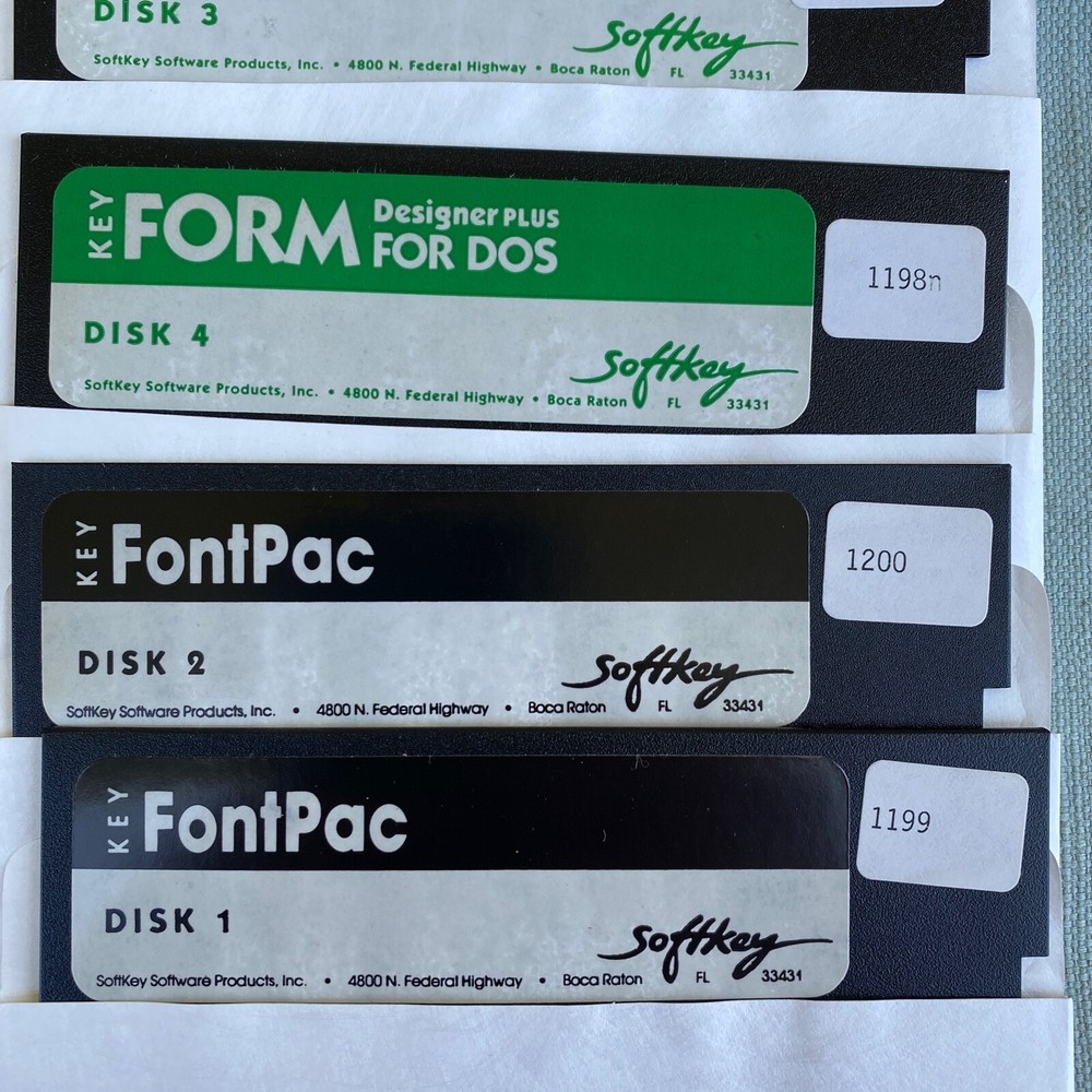 Software Softkey Form Designer Plus For DOS FontPac Computer 5.25” Floppy VTG