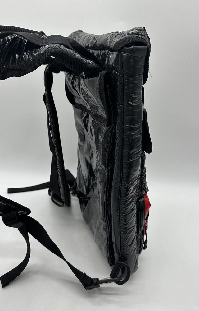 iSkin Collaboration DUCATI Black Redline Nylon Backpack Multi with Pockets Bag