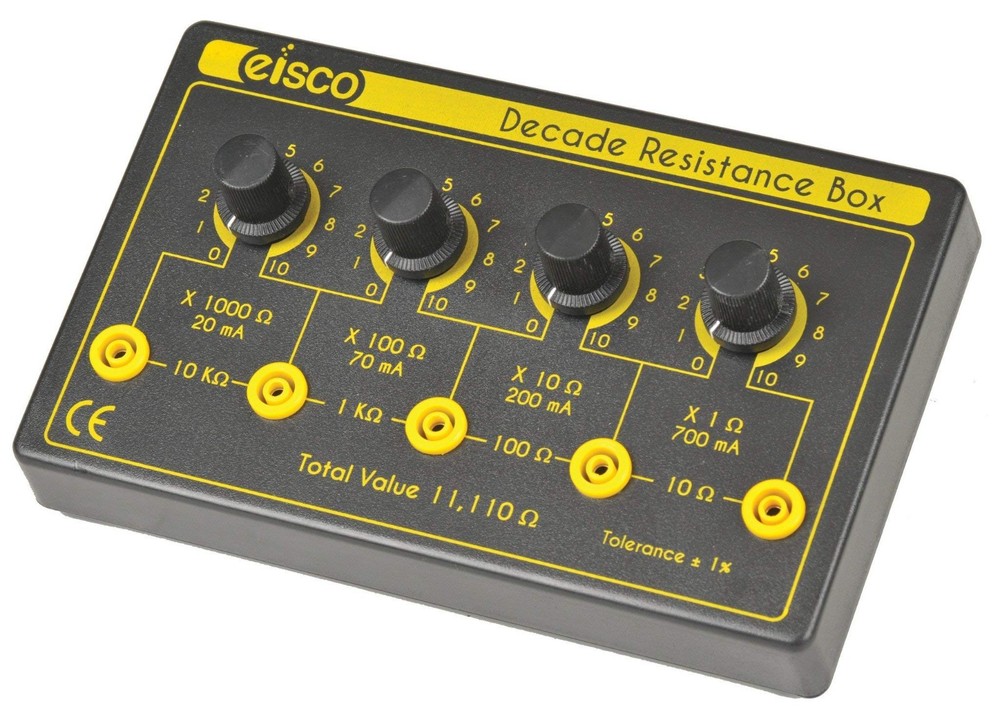 4 Decade Resistance Box, Adjustable 0-11,110 Ohms, Precision 0.5W Resistors