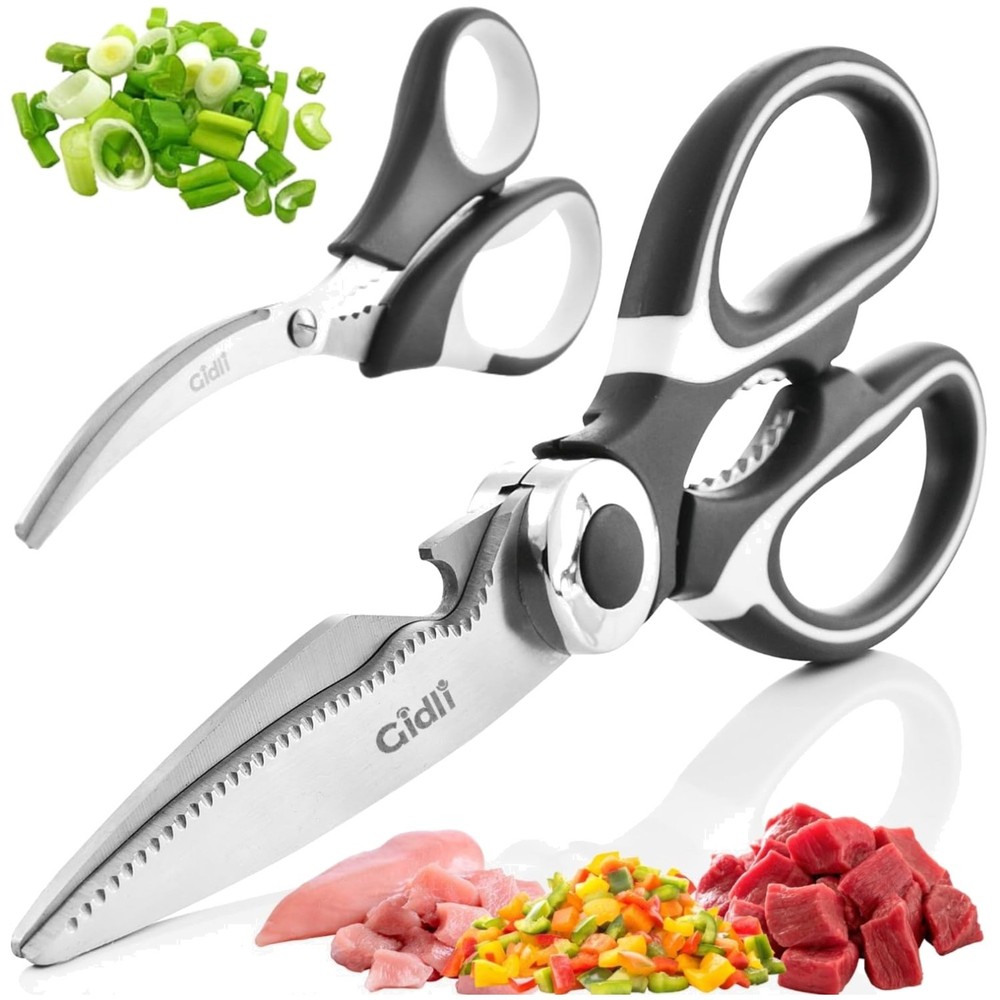 Versatile Utility Scissors - Ergonomic Grip, Dishwasher Safe