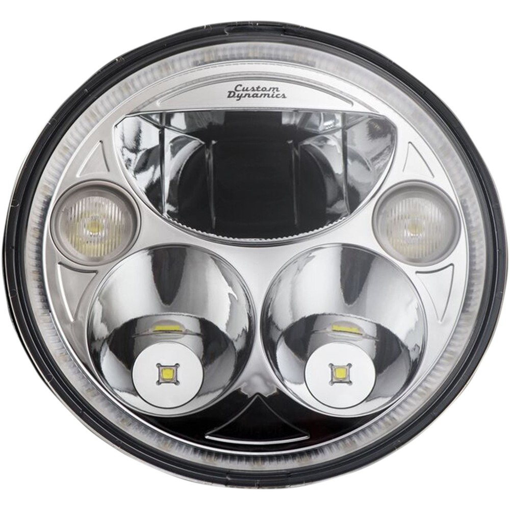 Custom Dynamics 7" TruBEAM® Headlamp - Chrome - Chieftain CDTB-7-IF-C