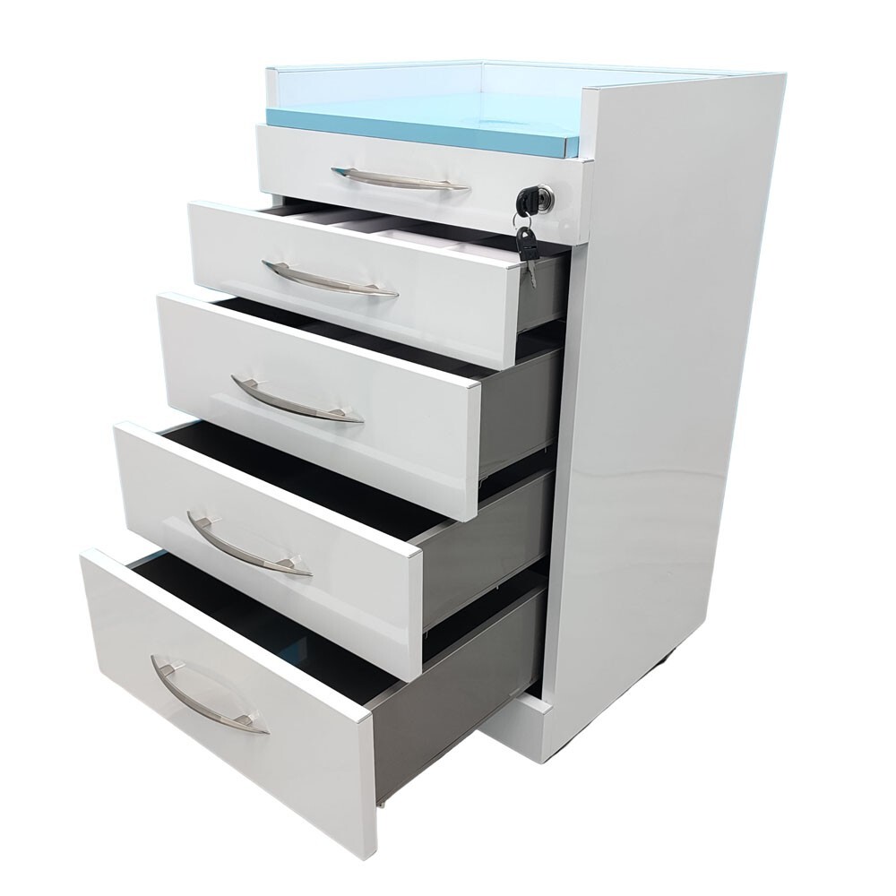 1 PC 4 Drawer Removable Assistant Mobile Cabinet w/Divider Bracket Locks