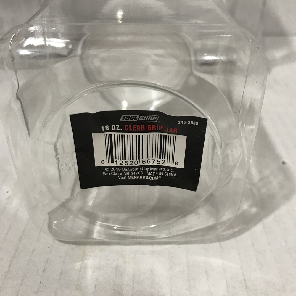 3- TOOL SHOP Clear 16oz Plastic Jars (LY-13)