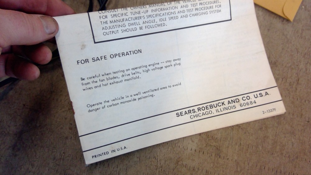 SEARS ENGINE ANALYZER Model 161-2161 Original Box . Made in USA.