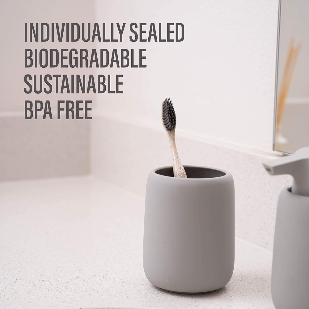 8 Pack Bleeker & Rowe Biodegradable Eco-Friendly Toothbrushes Individual Sealed