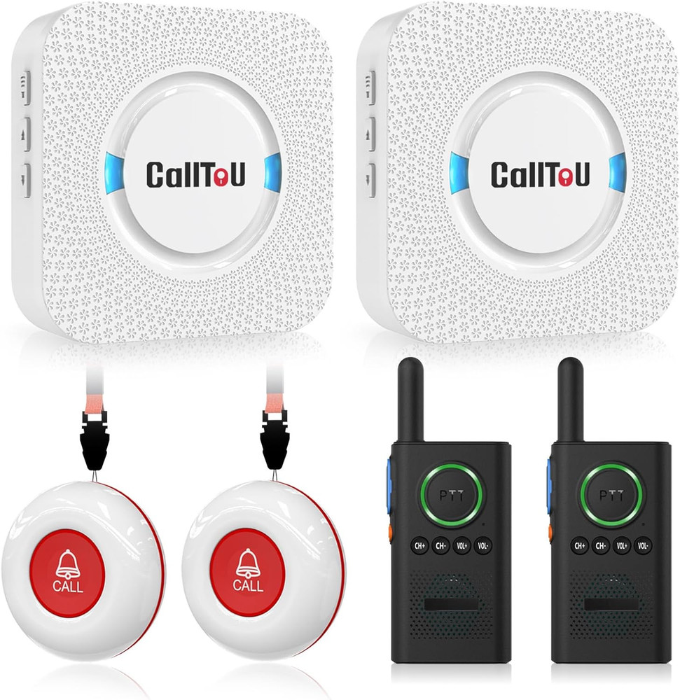 Caregiver Pager Wireless Alert Button Home Intercom System Long Range 2 Way Radi