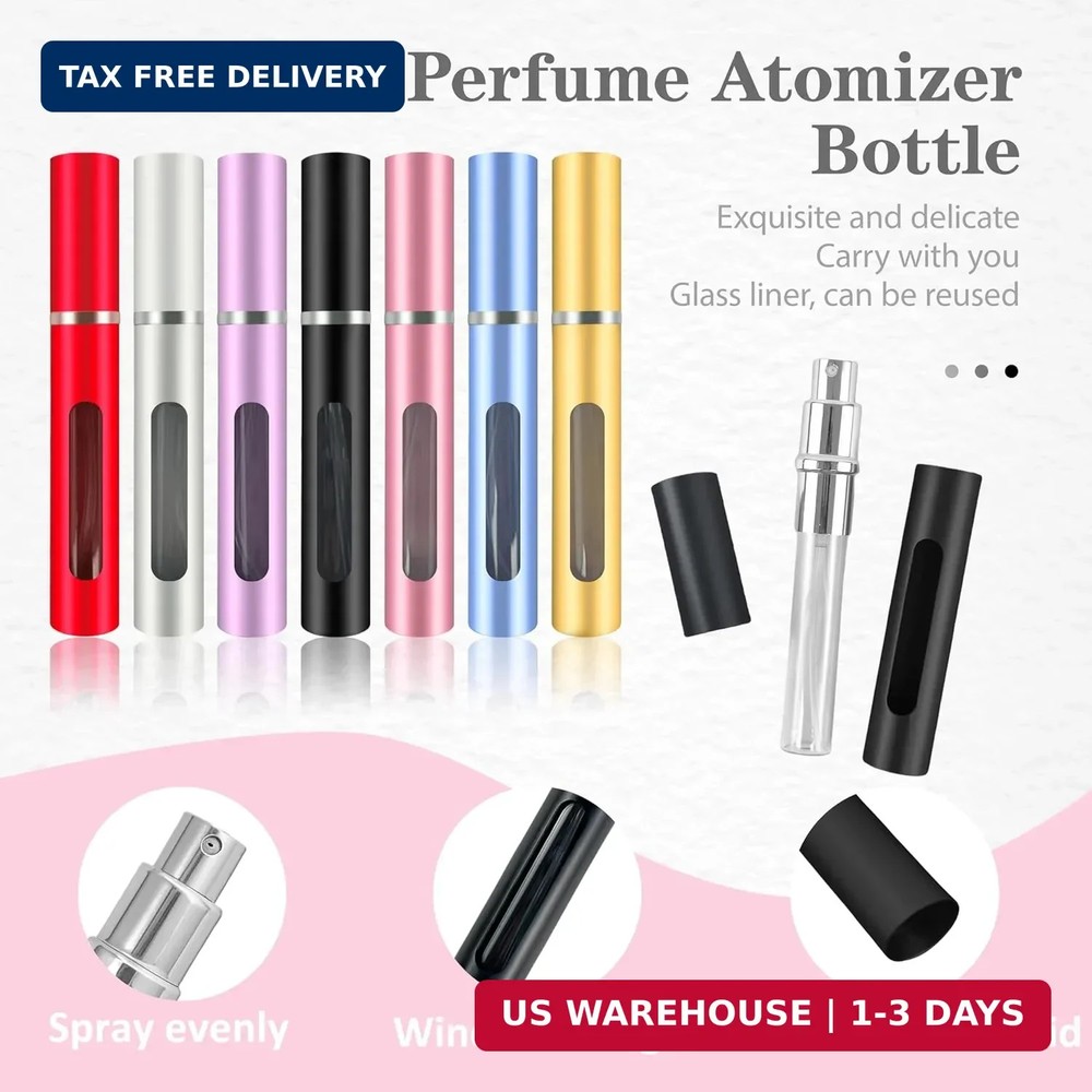 2 Pack Refillable Mini Perfume Atomizer Bottle，Portable Separate Bottles，Travel