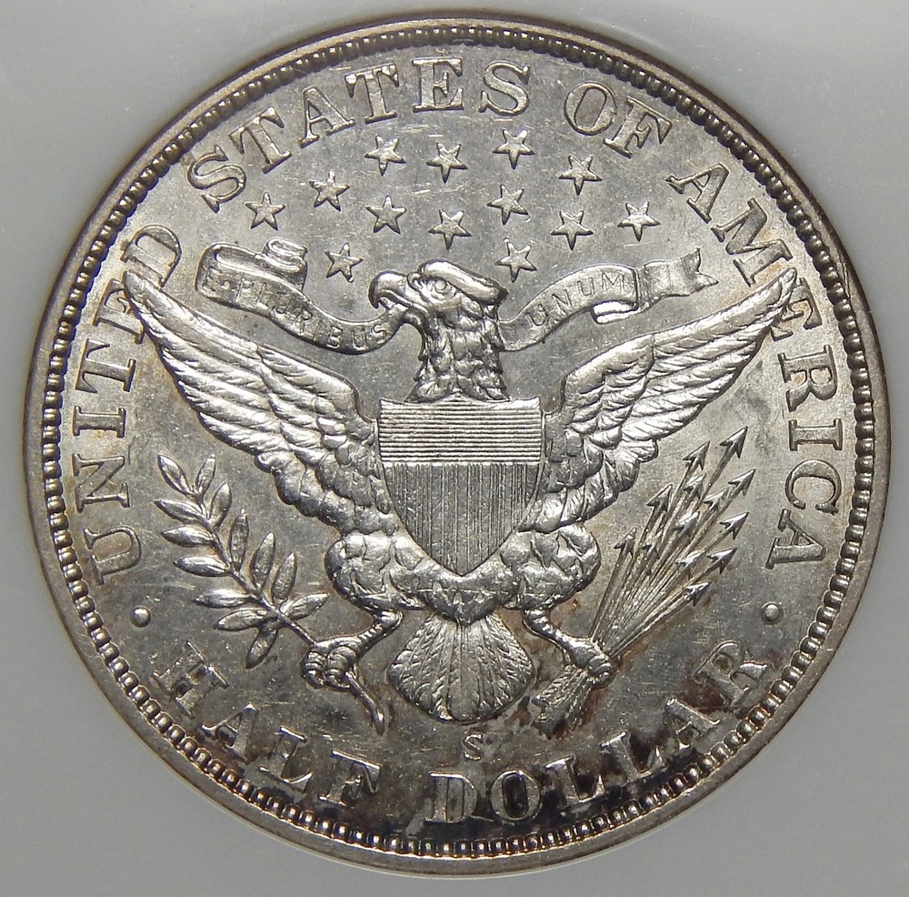 1905-S NGC AU58 BARBER HALF DOLLAR