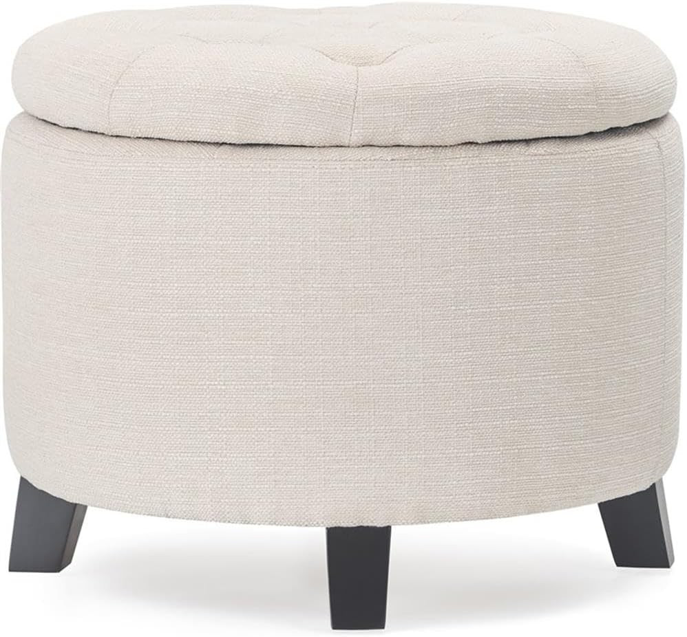Ivory Bennett Storage Ottoman - Stylish & Functional Home Accent Piece