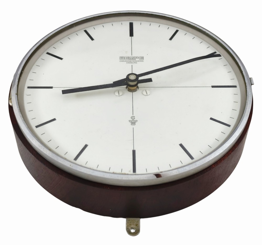 Wempe Ship's Analog Clock Chronometerwer Multiuse Highest Quality Range 12/24VDC