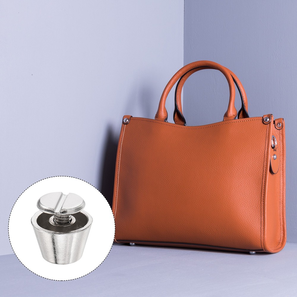 Screw Back Stud Spike (10x7mm) 12pcs, Flat Head Stud Rivets Silver Tone