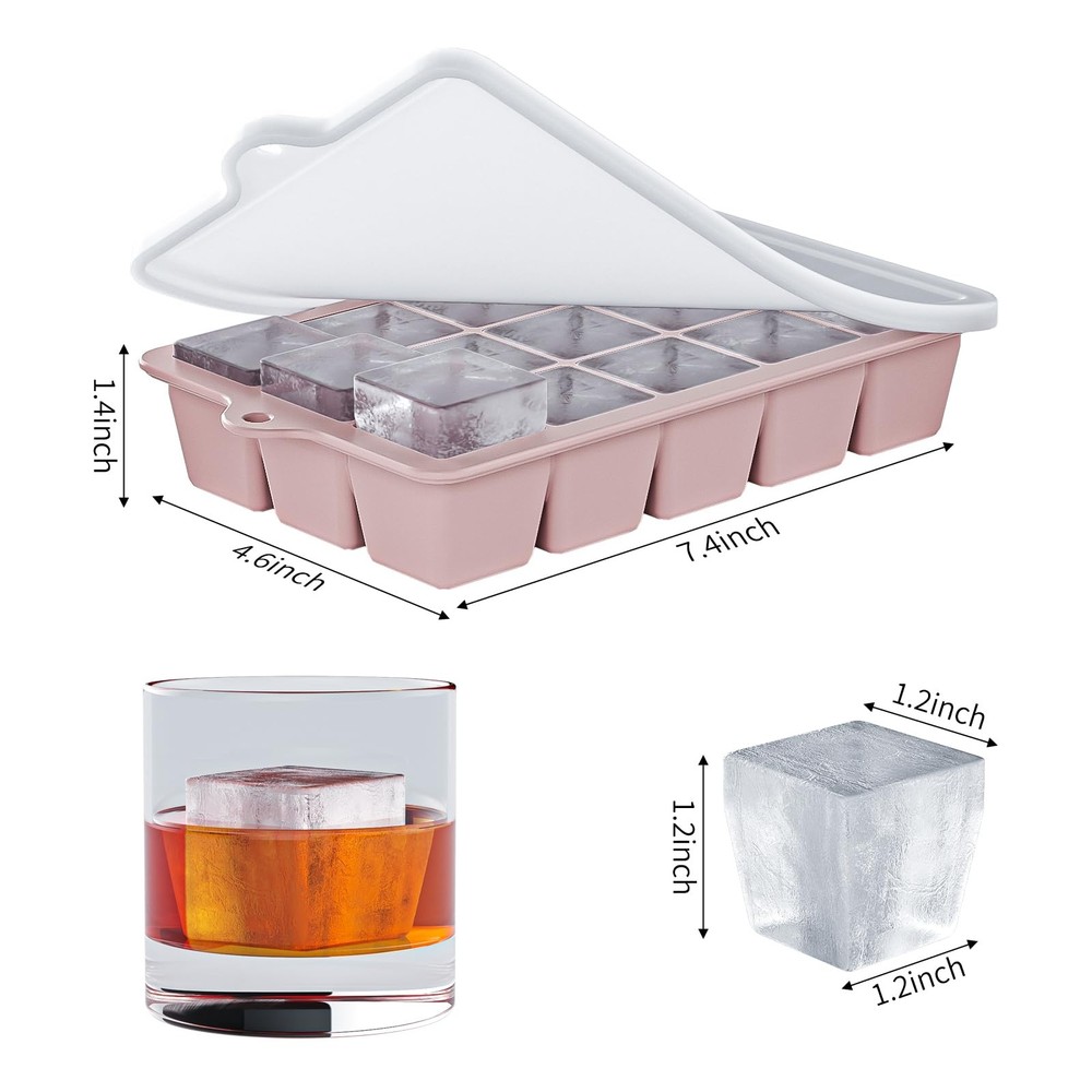 Silicone Ice Cube Tray 3 Pack - EASY RELEASE ice cube Normal, Blue+Pink+Green