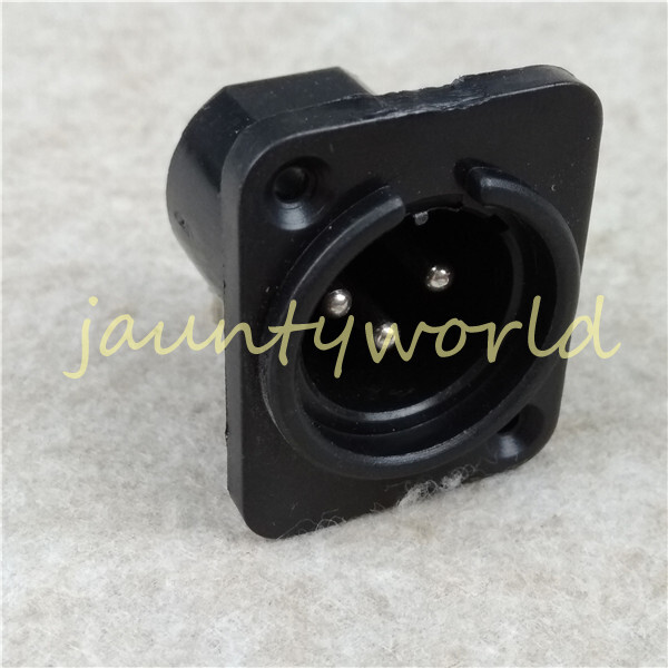 1PCS XLR 3 Pin Panel Mount Male Chassis Socket Connector
