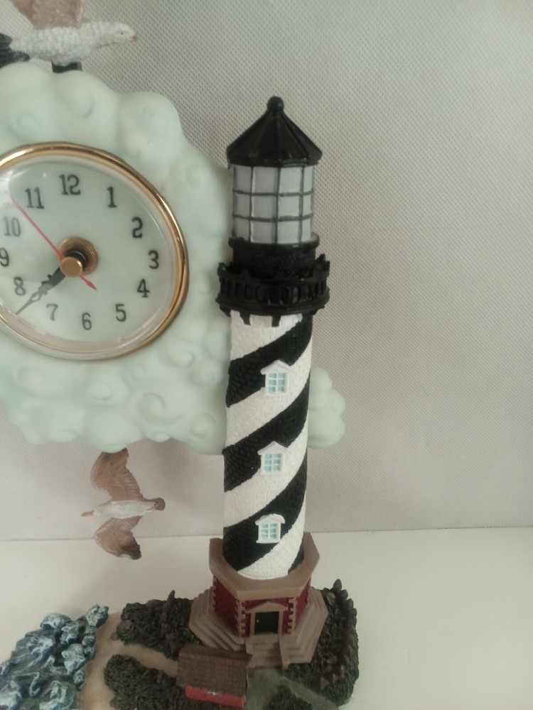 HERCO Gift Professional Lighthouse Figurine Statue Clock 11"