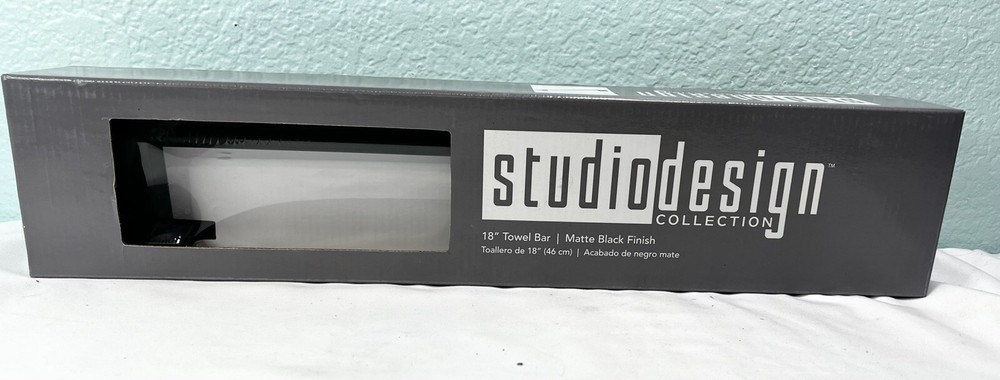 Studio Design Collection 18" Towel Bar Matte Black Finish