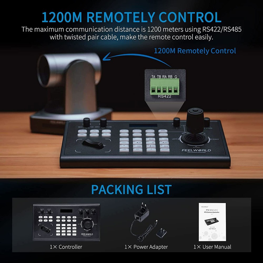 DHL FEELWORLD KBC10 PTZ Camera Controller Multiple Control and Network Protocol