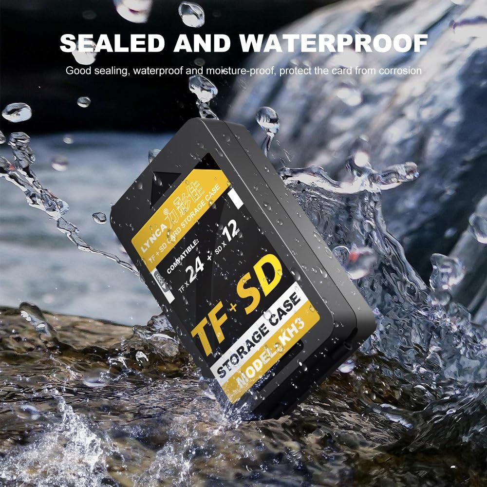 Memory Card Holder Case, LYNCA Camera SD Protector Organizer, 36 Black